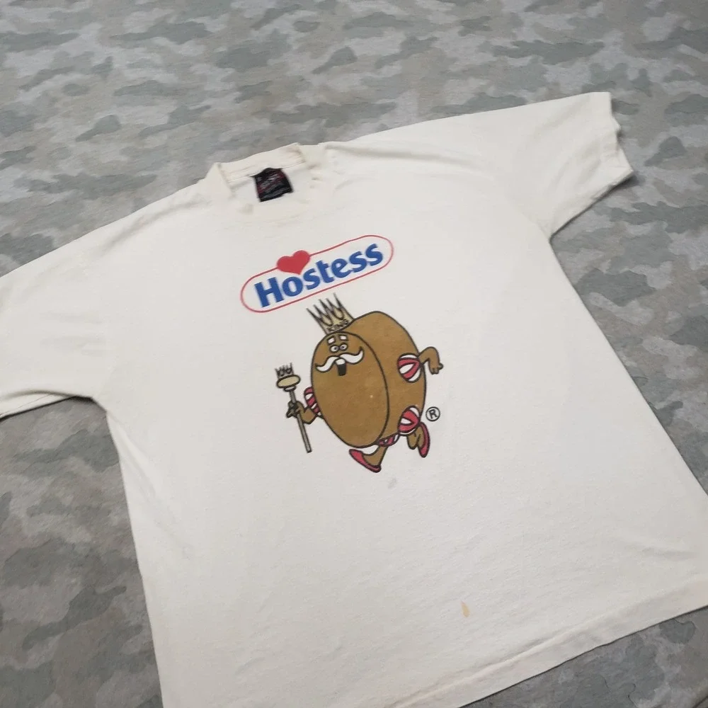 Vintage Hostess Shirt Mens XL White Short Sleeve Single Stitch Made In USA - Picture 2 of 11